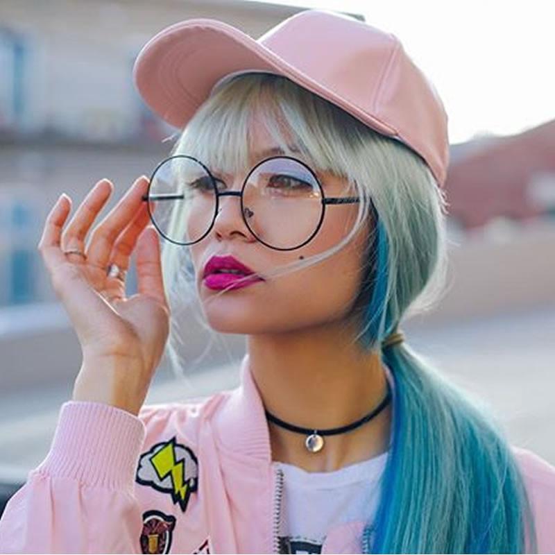 zeroUV 1920's Vintage Era Large Round Metal Clear Lens Glasses Glasses