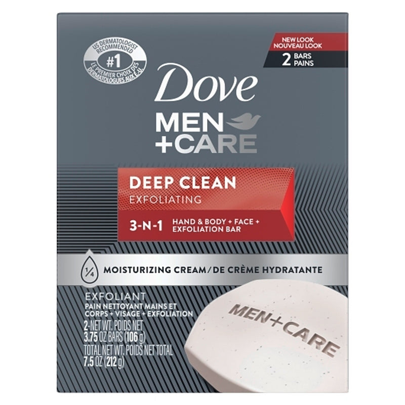 Dove Dove Men+Care Body and Face Bar - Deep Clean - 4.25 oz (2 Count) Bar Soap Dim Gray