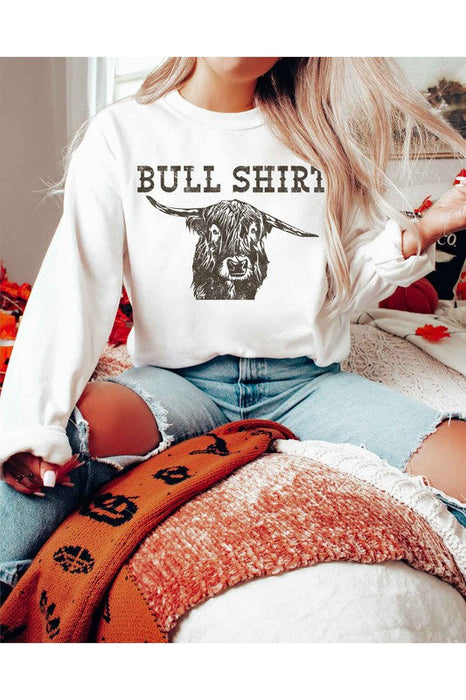 BULL SHIRT GRAPHIC SWEATSHIRT PLUS SIZE