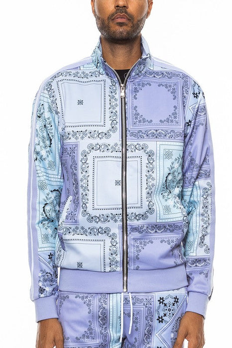 Weiv Mens Paisley Bandana Track Jacket