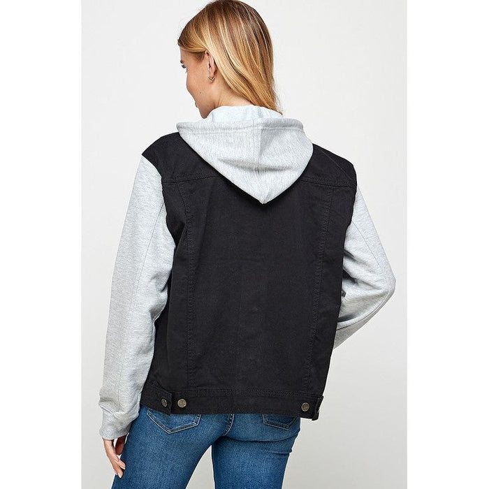 Women's Denim  Jacket with Fleece Hoodies