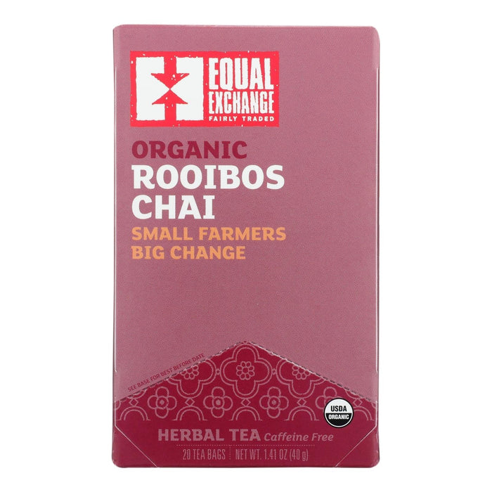 Cozy Farm - Equal Exchange Rooibos Chai Tea Blend - Pack Of 6, 20 Tea Bags