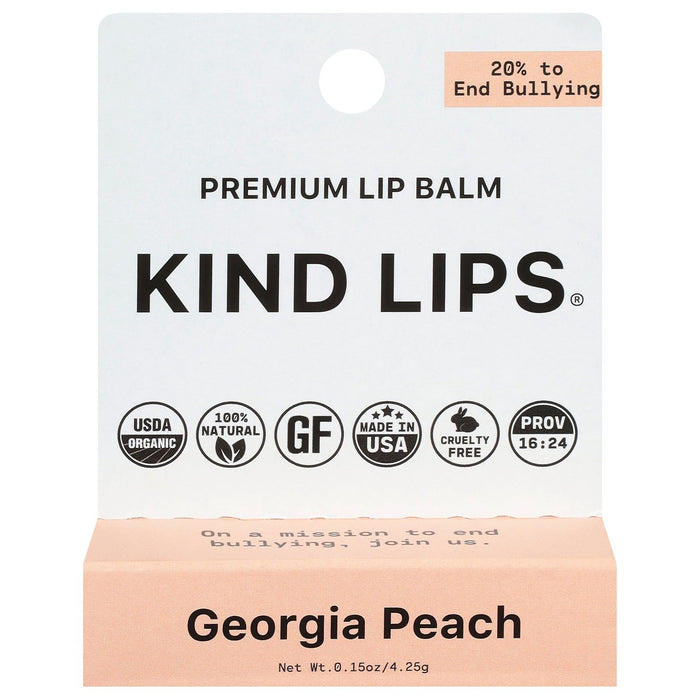 Cozy Farm - Kind Lips - Lip Balm Georgia Peach - Case Of 12-.15 Oz