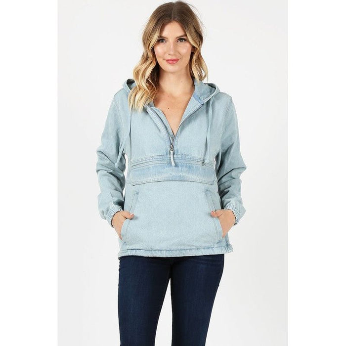 Ladies Denim Jacket with Hoodies