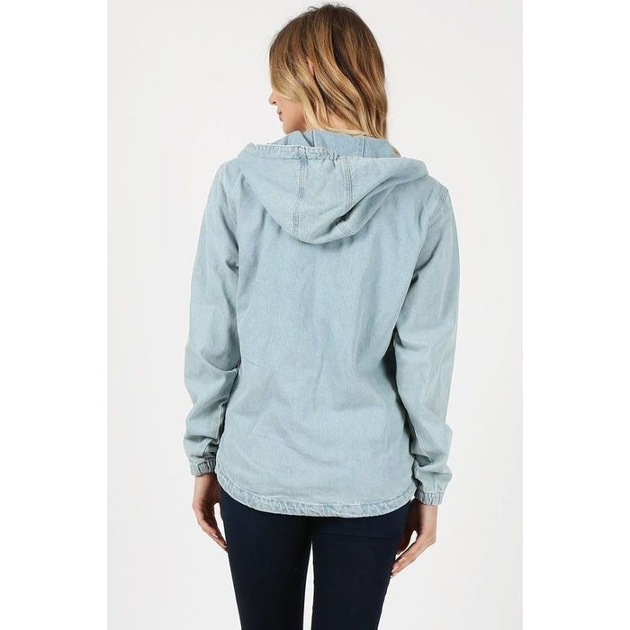 Ladies Denim Jacket with Hoodies