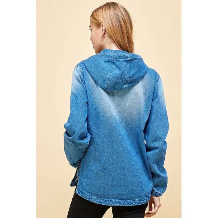 Ladies Denim Jacket with Hoodies