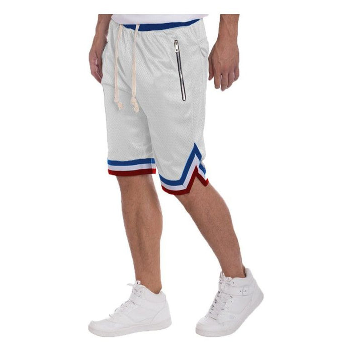 STRIPED BAND SOLID BASKETBALL SHORTS