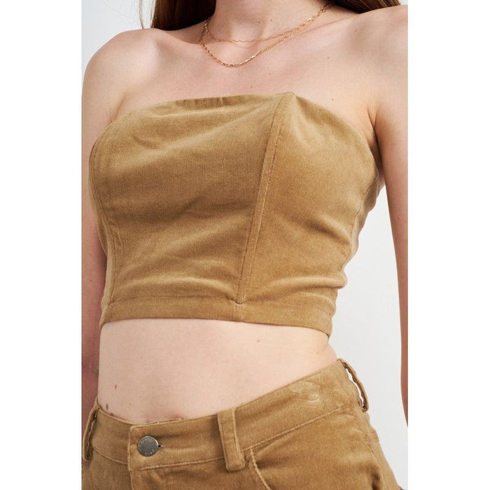 Courduroy Bustier Tube Top