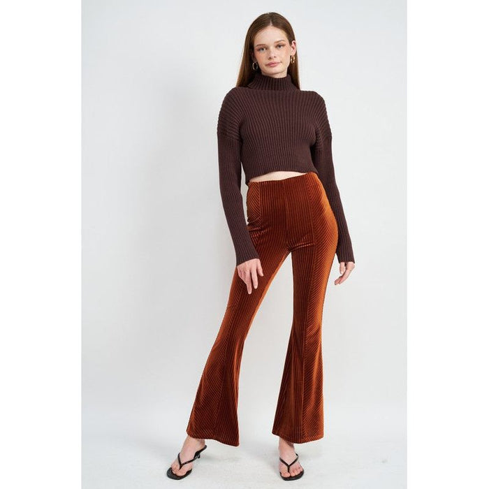 Boxy Turtleneck Cropped Top