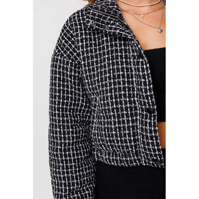 Tweed Crop Puffer Jacket