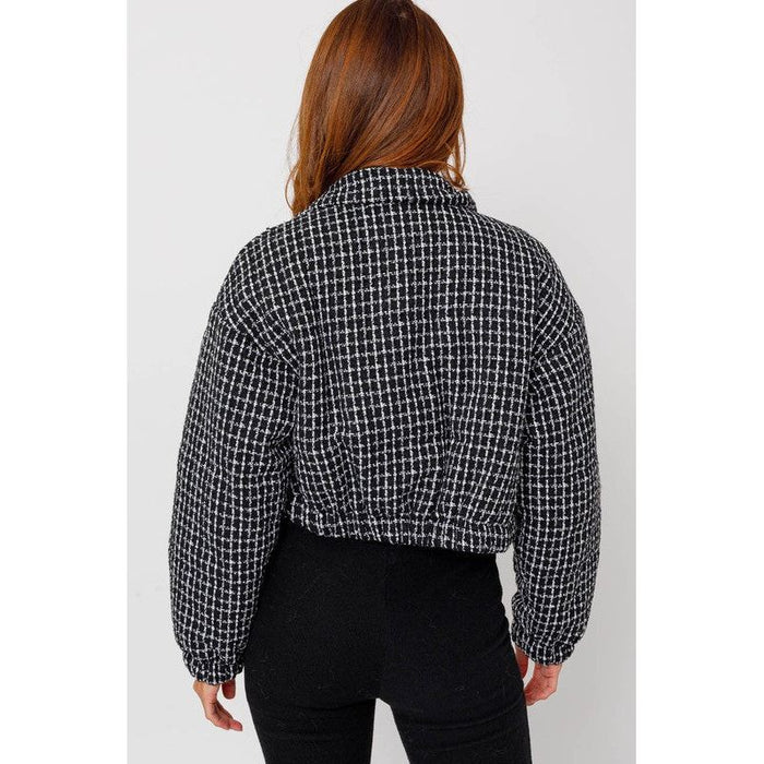 Tweed Crop Puffer Jacket