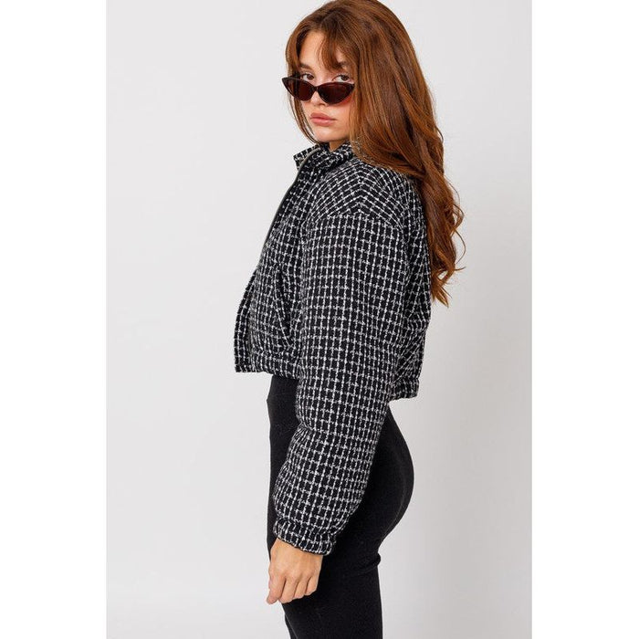 Tweed Crop Puffer Jacket