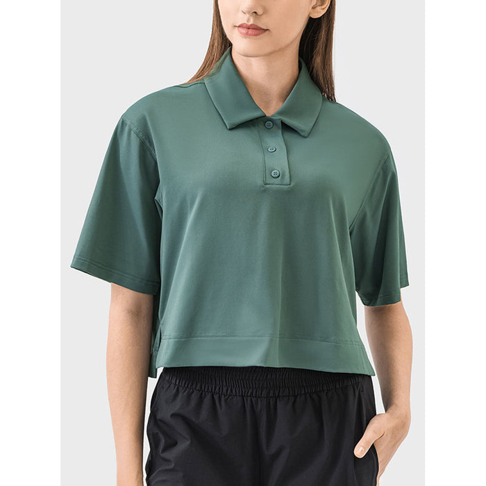 Half Button Short Sleeve Active T-Shirt