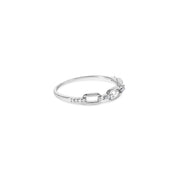 Bids.com .925 Sterling Silver Diamond Accent Paperclip Band Ring (I-J Color, I2-I3 Clarity) - Ring Size 6 Rings