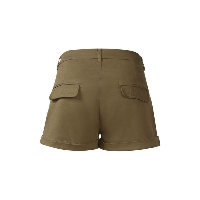 Pleated Flap Pocket Shorts