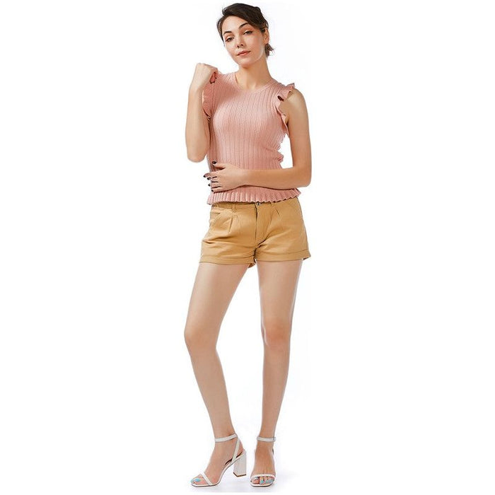 Pleated Flap Pocket Shorts