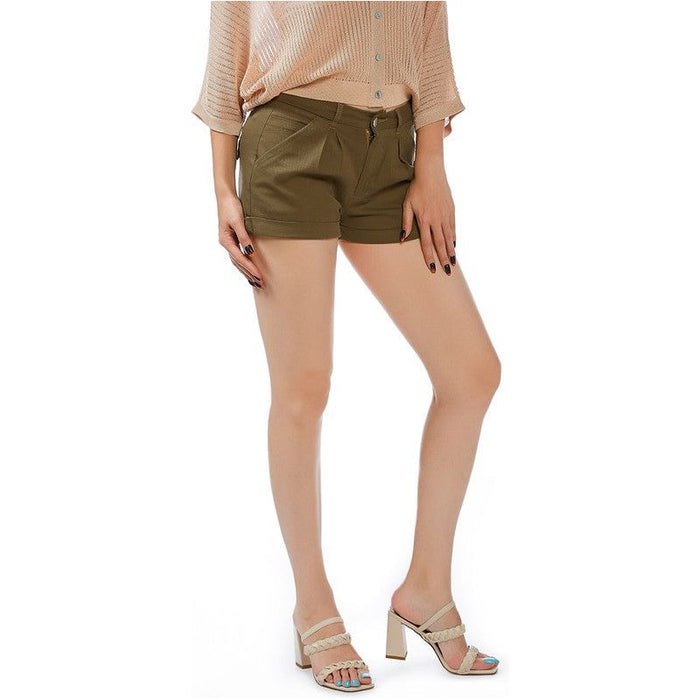 Pleated Flap Pocket Shorts