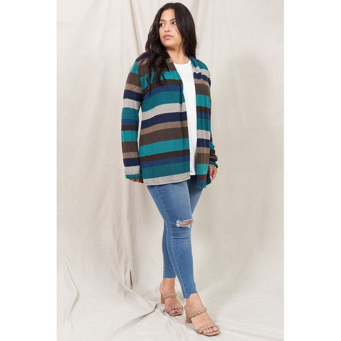 Stripe Elbow Patch Cardigan