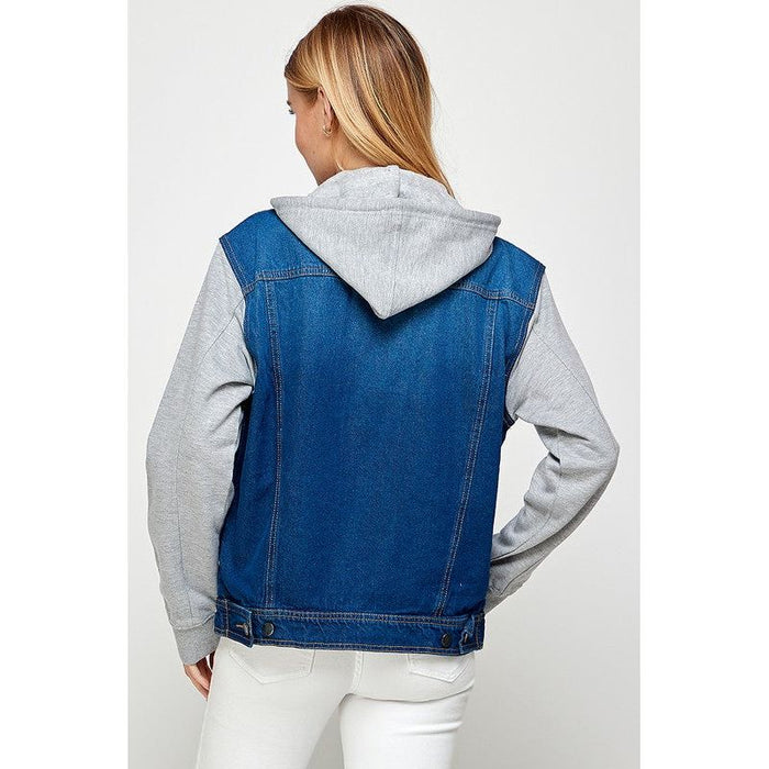 Women's Denim  Jacket with Fleece Hoodies