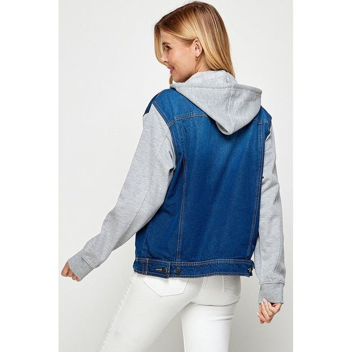 Women's Denim  Jacket with Fleece Hoodies