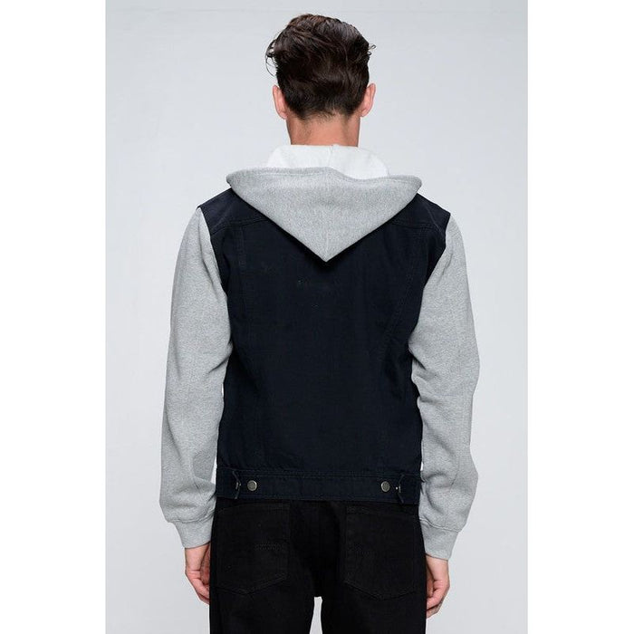 Men's Denim Jacket with Fleece Hoodies