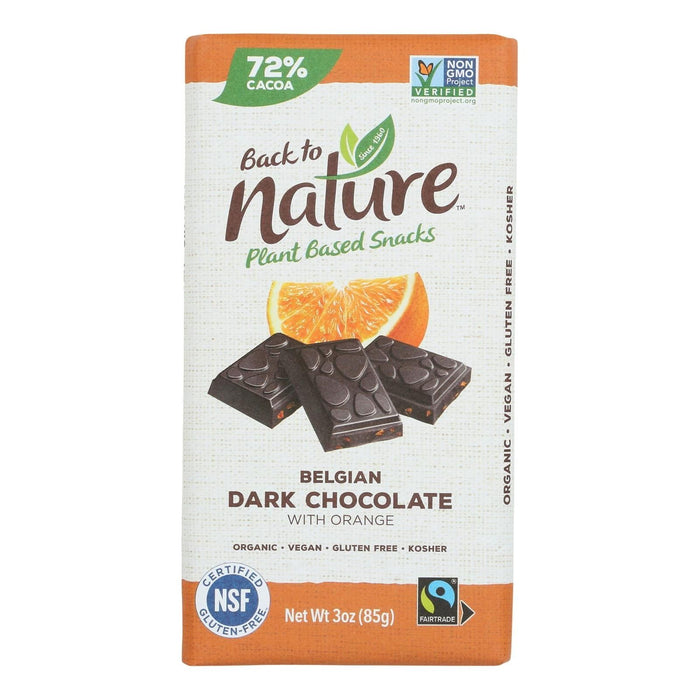 Back To Nature - Bar Chocolate Dark Blgn Orng - Case Of 12-3 Oz