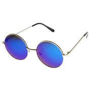 zeroUV Retro Flash Color Mirror Lens Round Metal Sunglasses 9203 Sunglasses