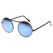 zeroUV Large Retro Round Steampunk Mirrored Lens Sunglasses 8759 Sunglasses
