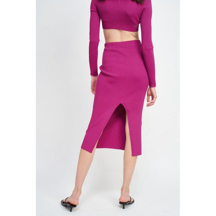 High Waist Midi Pencil Skirt