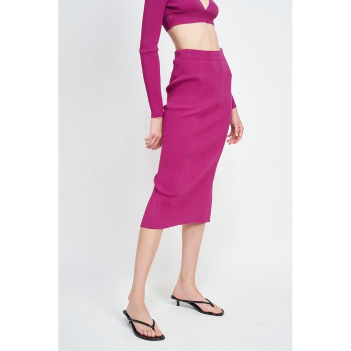 High Waist Midi Pencil Skirt