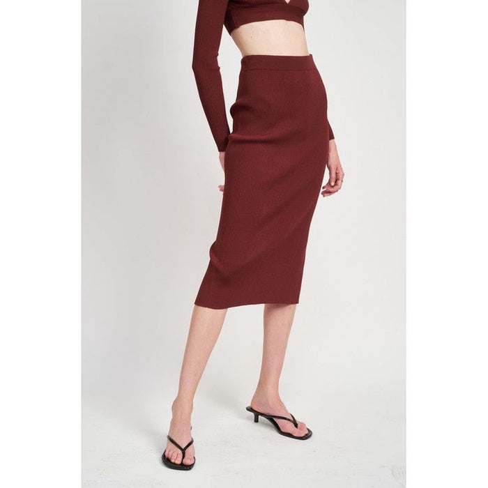 High Waist Midi Pencil Skirt