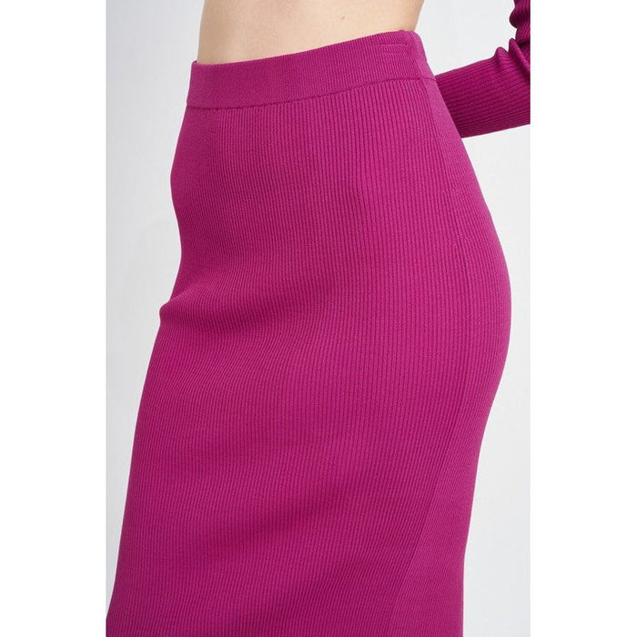 High Waist Midi Pencil Skirt