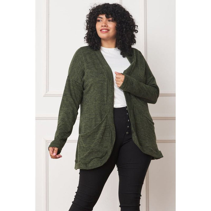 Solid Drape Pocket Cardigan