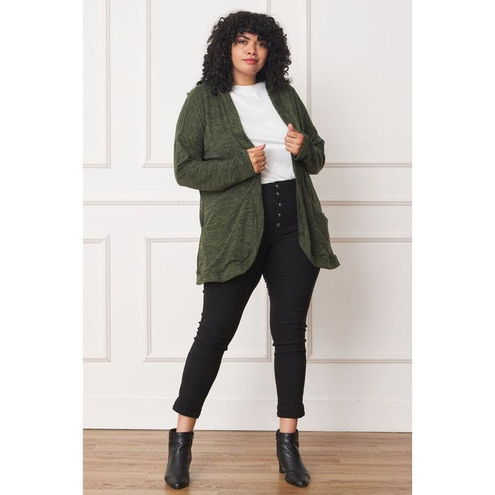 Solid Drape Pocket Cardigan