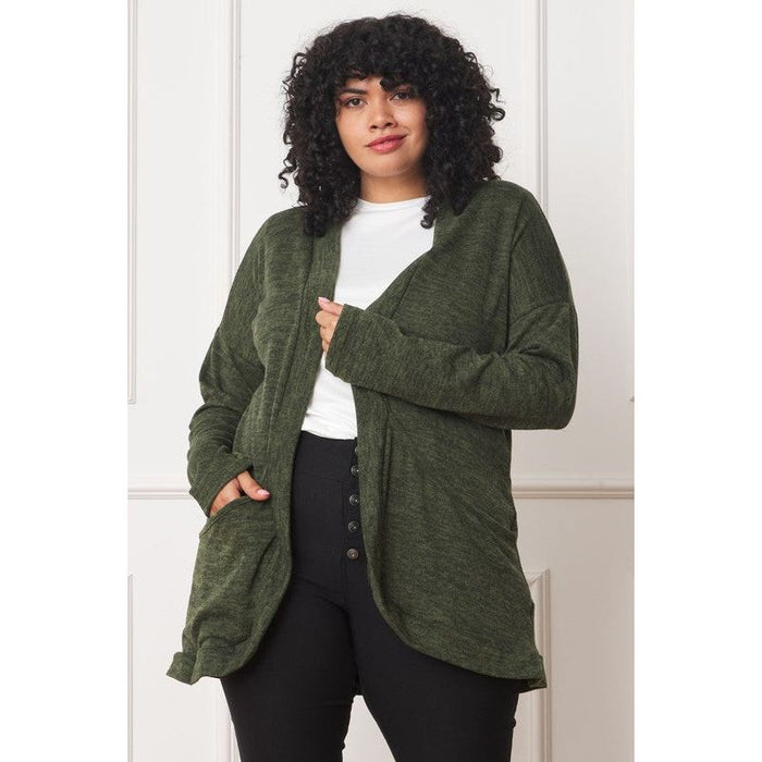 Solid Drape Pocket Cardigan