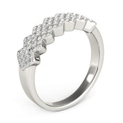 Bids.com Diamond Studded Wide Multi-Diagonal Pattern Ring in 14k White Gold (5/8 cttw) Rings