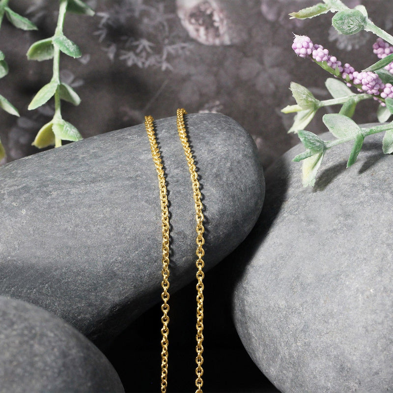 Bids.com 14k Yellow Gold Forsantina Lite Cable Link Chain 1.9mm Necklaces