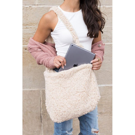 Aili's Corner Boucle Sherpa Messenger Bag