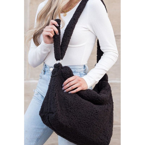 Aili's Corner Boucle Sherpa Messenger Bag