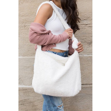 Aili's Corner Boucle Sherpa Messenger Bag