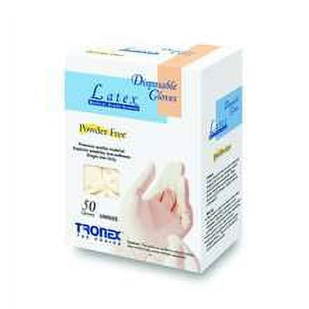 Tronex Tronex Latex Exam Gloves - Powder-Free, Universal One Size, 50 Count Box Disposable Gloves