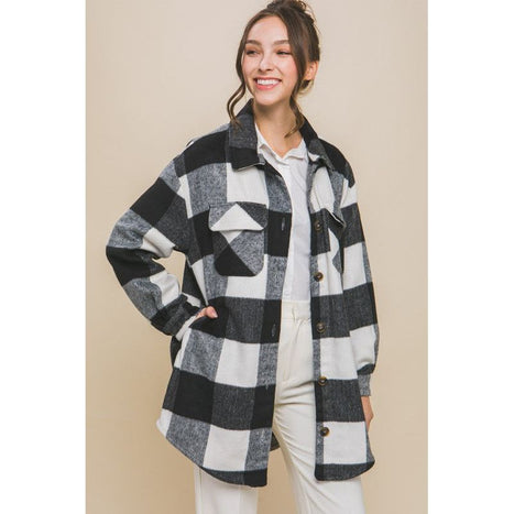 Plaid Bust Pocket Shacket