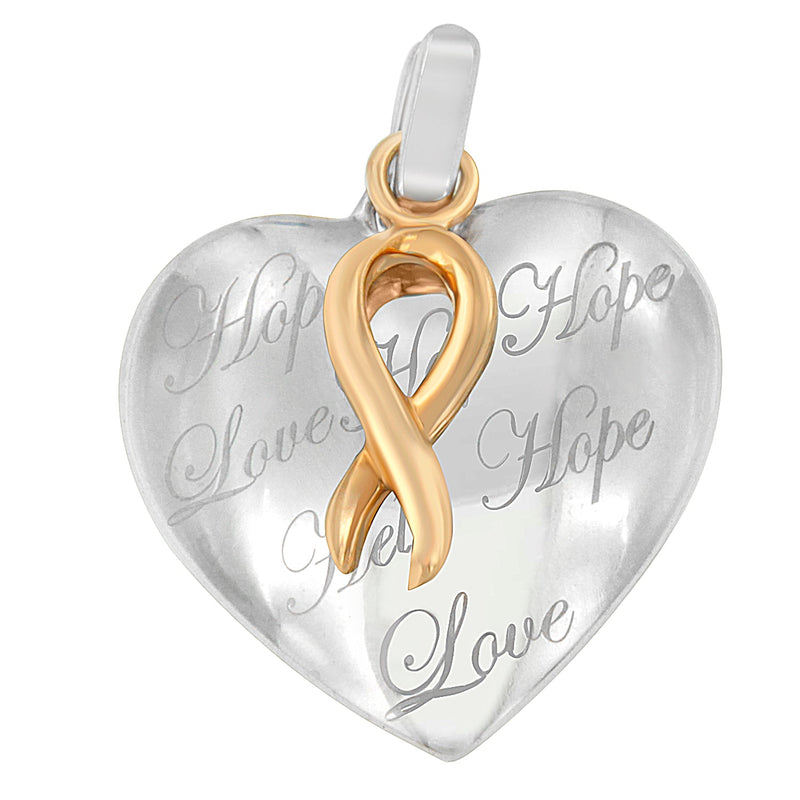 Bids.com 10K Yellow Gold Over Silver Heart Pendant Necklace Necklaces