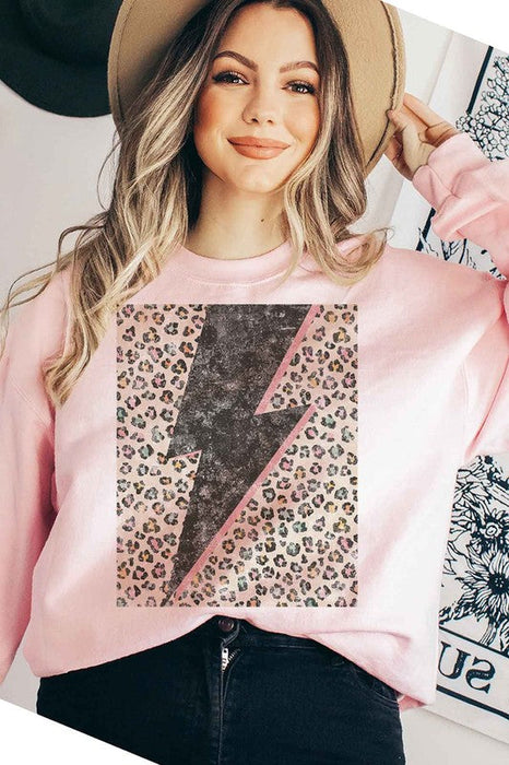 LEOPARD LIGHTNING GRAPHIC SWEATSHIRT