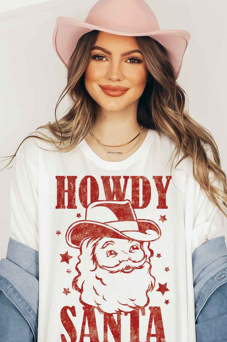 HOWDY SANTA CHRISTMAS GRAPHIC TEE / T-SHIRT