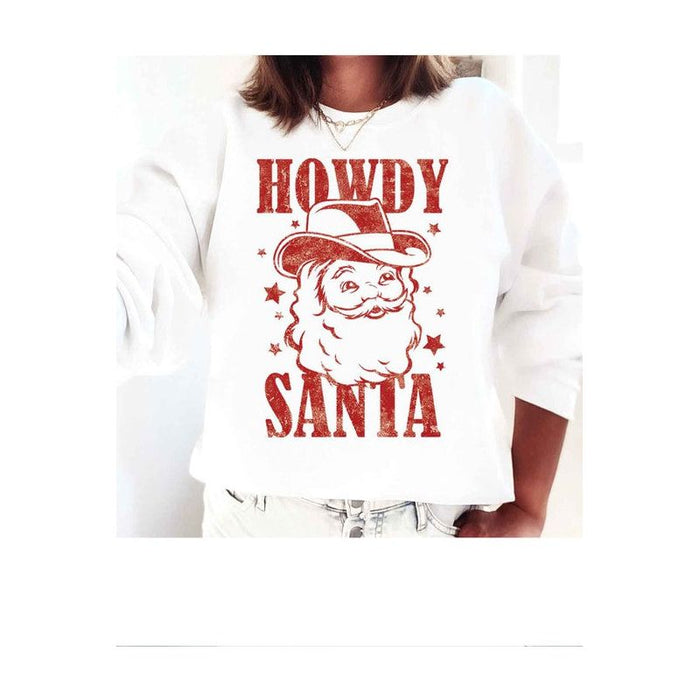 HOWDY SANTA CHRISTMAS GRAPHIC PLUS SIZE SWEATSHIRT