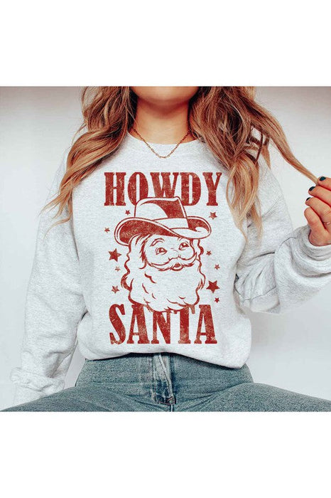 HOWDY SANTA CHRISTMAS GRAPHIC PLUS SIZE SWEATSHIRT