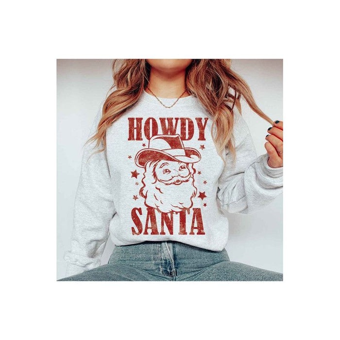 HOWDY SANTA CHRISTMAS GRAPHIC PLUS SIZE SWEATSHIRT