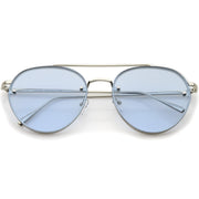 zeroUV Retro Modern Rimless Flat Color Lens Aviator Sunglasses A826 Sunglasses