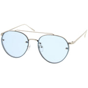 zeroUV Retro Modern Rimless Flat Color Lens Aviator Sunglasses A826 Sunglasses